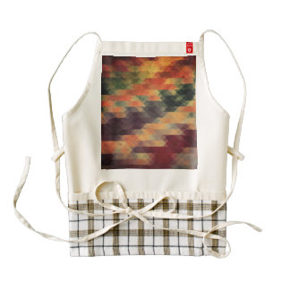 Retro Geometric Bold Stripes Worn Colors Zazzle HEART Apron