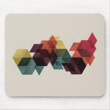 Retro Geometric Cube Background Mousepad