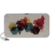Retro Geometric Cube Background Travelling Speakers
