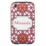 Retro Geometric Deep Reds Pattern iPhone3G casemate cases