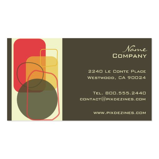 Retro Geometric Design/DIY background color! Business Card (front side)