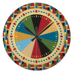 Retro Geometric Pattern Elegant Italian Colors Clocks