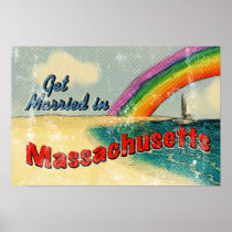 Retro Get Married in Massachusetts Posters