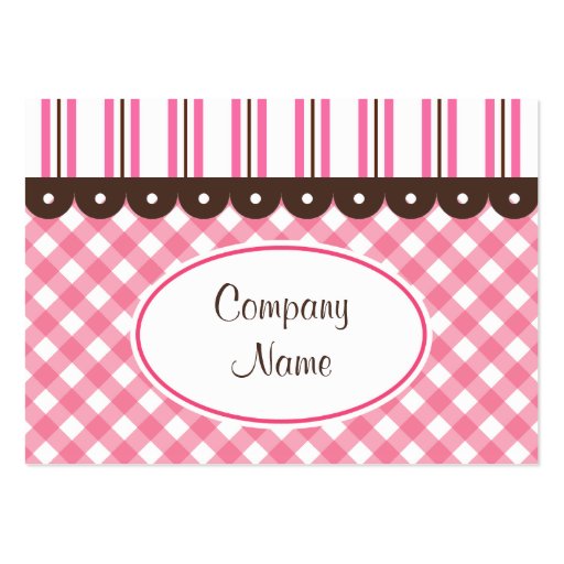 Retro Gingham Business Cards (front side)