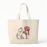 retro girl and pet dog bags