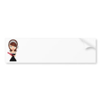 Retro Girl Bumper Sticker
