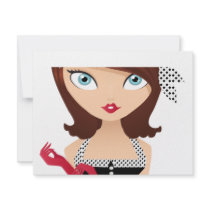 Retro Girl invitations by Melisende Retro Girl invitations