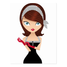 Retro Girl Postcard