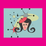 Retro Girl Red with Stars