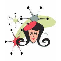 Retro Girl Red with Stars