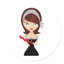 Retro Girl Sticker
