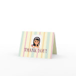 Retro Girl Thank You Card