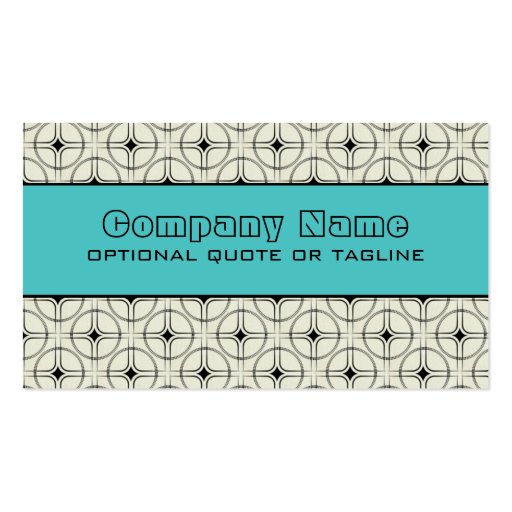 Retro Glam Business Card, Turquoise