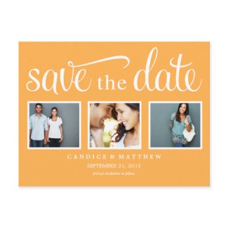 RETRO GOLD | SAVE THE DATE ANNOUNCEMENT postcard