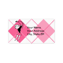 Retro Golf Babe Label