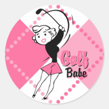 Retro Golf Babe Sticker