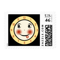 Retro Goofy Clock Face postage by opheliasart Retro Goofy Clock Face postage