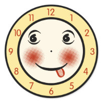 Retro Goofy Clock Face sticker