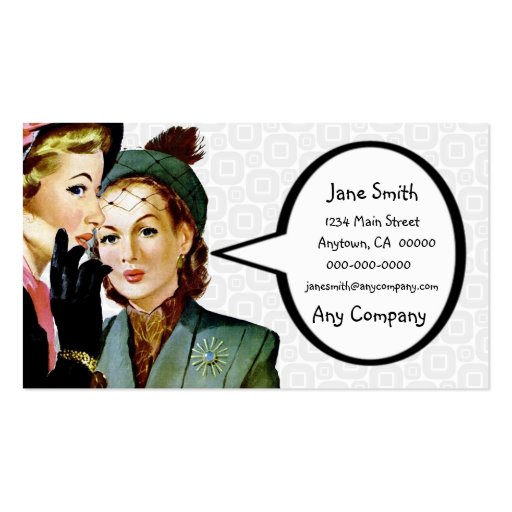 Retro Gossip Business Card Template (front side)