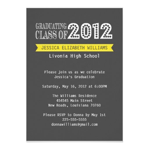 Retro Graduation Custom Invites