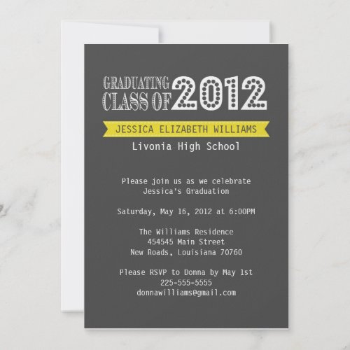 Retro Graduation Custom Invites