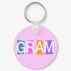 Retro Gram Round Keychain