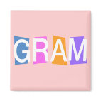 Retro Gram Square Magnet