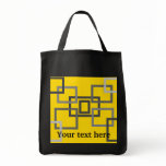 Retro gray squares on yellow bags