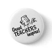 Retro Great Teachers Inspire Button buttons