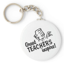 Retro Great Teachers Inspire Keychain