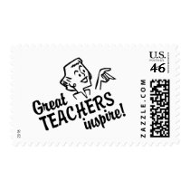 Retro Great Teachers Inspire Postage Stamp stamps