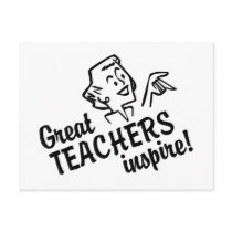 Retro Great Teachers Inspire Postcard