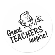 Retro Great Teachers Inspire Stickers stickers