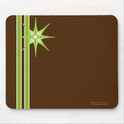 Retro Green and Brown Mousepad by indolilly