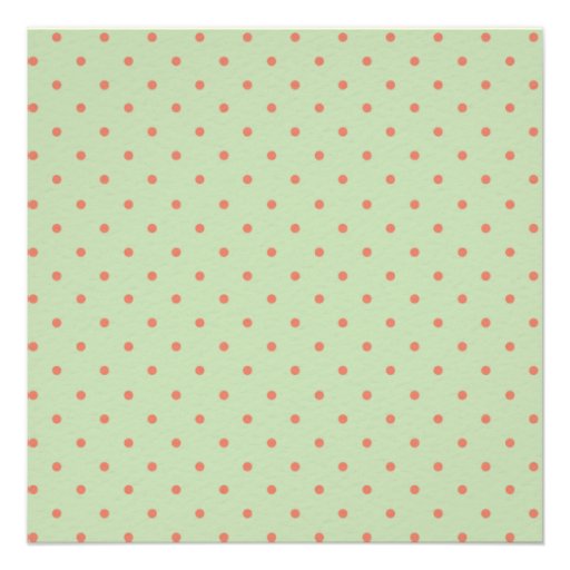 Retro Green and Melon Dot Invitation