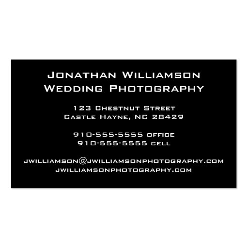 Retro Green Camera Photography Business Cards (back side)
