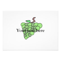 Retro green country grapes announcements