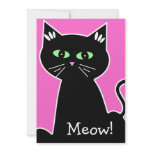 Retro Green Eyed Black Cat Bachelorette Party Invites