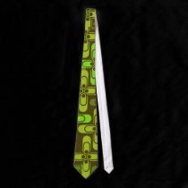 Retro Green Gamer Pattern Tie ties
