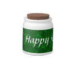 Retro Green Happy Holidays Christmas Candy Jar