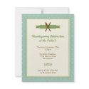 Retro 

green polka dots frame hostess dinner party invitation