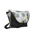 Retro Green Poppies Flowers Pattern Messenger Bag