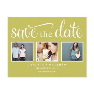RETRO GREEN | SAVE THE DATE ANNOUNCEMENT postcard