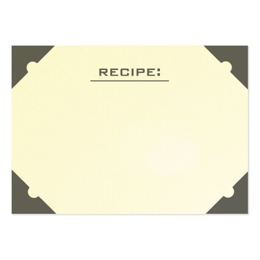 Retro Green Stove Recipe Cards (Set of 100) Business Card Templates (back side)