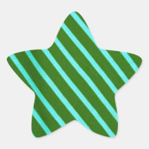 Retro Green Stripes Stickers