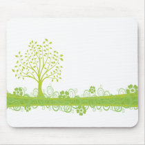 Retro Green Tree mousepads