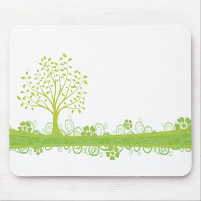 Retro Green Tree Mouse Mats by Pixel_Bunneh