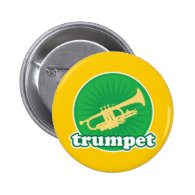 Retro Green Trumpet Music Gift Pins