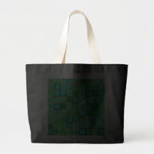Retro Green with Black Square Abstract Bag
