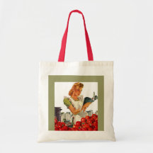 RETRO GROCERY BAGS TOTE BAG HOME CANNER CANNING